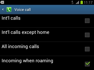 Incoming when roaming