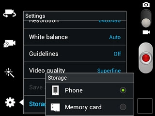 Press Phone or Memory card.