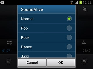 Press the required sound quality.