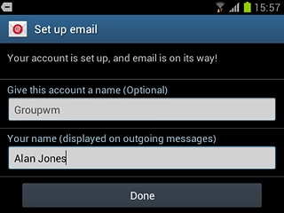 Press Done.Wait while your phone retrieves new email messages.