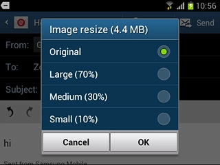 Press the required size.
