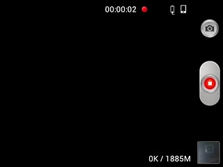Press the record icon to stop the video recorder.The video clip is automatically saved.