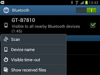 Press Scan.Your phone now searches for devices and after a moment, a list of Bluetooth devices within range is displayed.