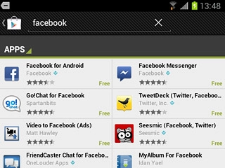 Press Facebook for Android.