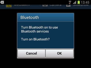 If required, press OK to turn on Bluetooth.Your phone now searches for devices and after a moment, a list of Bluetooth devices within range is displayed.