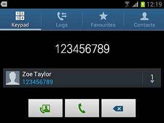 Key in the required number and press the call icon.