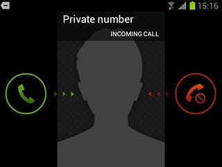 Press and drag the reject call icon left.