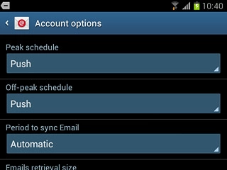 Press the drop down list below Peak schedule and Off-peak schedule.