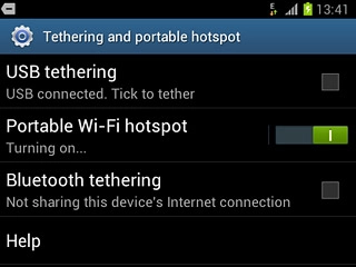 When the indicator turns green, Wi-Fi hotspot is turned on.