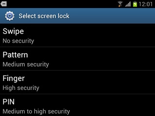 Key in the phone lock code.Press Swipe, Pattern, Finger, PIN or Password.Follow the instructions on the display to change the phone lock code.