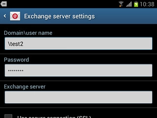 Press the field below Domain\user name.Enter domain and username separated by a 