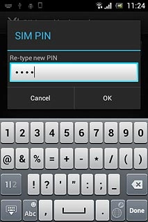Key in the new PIN again and press OK.