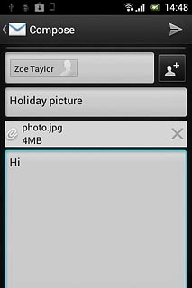 Press the send icon when you've finished your email message.