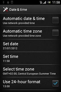 Press Automatic date & time to turn automatic date and time update on or off.