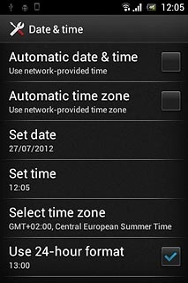Press Select time zone.