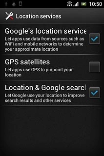 Press GPS satelites to turn the function on or off.