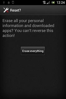 Press Erase everything.Wait a moment while the factory default settings are restored.Follow the instructions on the display to set up your phone and prepare it for use.