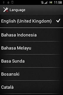 Press the required language.