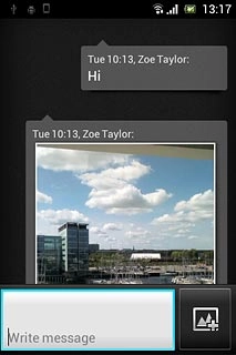 Press and hold the required text message until a pop-up menu is displayed.