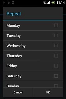 Press the required days to select them.