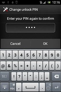 Key in the phone lock code again and press OK.