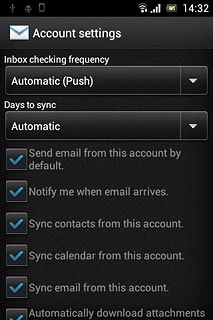 Press Notify me when email arrives to turn the function on or off.