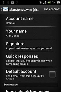 Press Default account to turn on the setting.