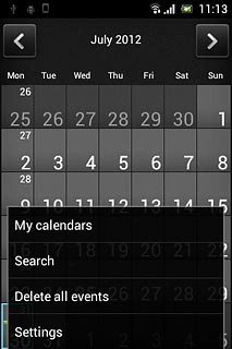 Press Settings.Follow the instructions on the display to select the required settings for the calendar.