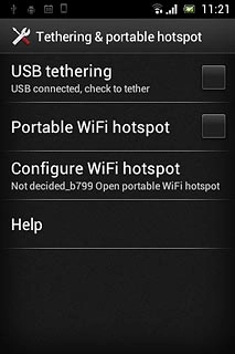 Press Portable Wi-Fi hotspot to turn on the Wi-Fi hotspot.
