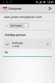 Press the send icon when you've finished your email message.