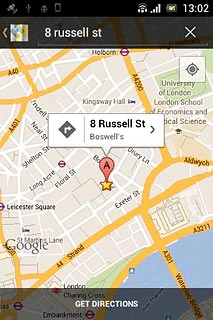 Press The information field above the destination.