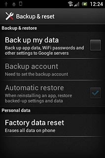 Press Factory data reset.
