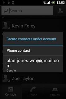 Press Phone contact, if required.