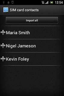 Press Import all.After a moment the contacts are copied.