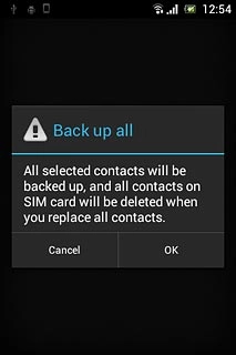 Press OK.After a moment the contacts are copied.