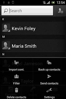 Press Back up contacts.