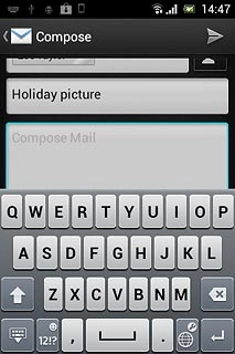 Press the text input field and write the required text.