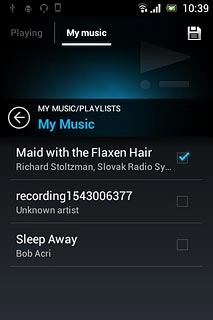 When the box next to an audio file is ticked (V), it's selected.