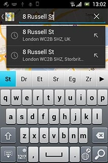 Press the required destination.