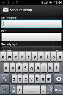 Press the field below SMTP server and key in the name or IP address of your email provider's outgoing server.Please note that if you can't send email messages when using your email provider's outgoing server, key in smtp.vodafone.net.au (Vodafone's outgoing server).
