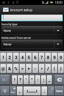 Press the drop down list below Delete email from server.