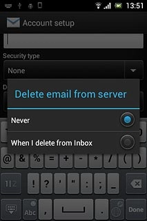 Press the required setting.