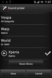 Once you've found a ring tone you like, press Done.