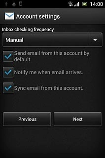 Press Notify me when email arrives to turn the function on or off.