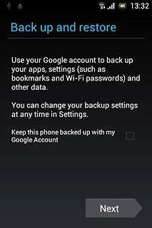 Press the box next to Keep this phone backed up with my Google Account to turn backup on or off.