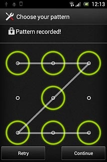 Press Continue.Repeat the selected phone lock code to confirm.