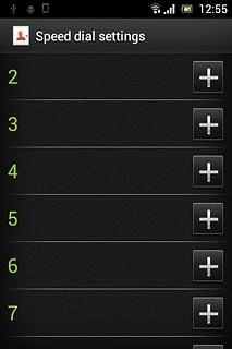 Press + next to the required speed dialling key.