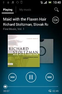 To go to the previous audio file:Press arrow left twice.