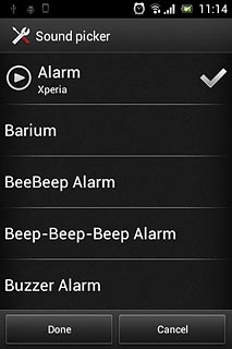 Press the different alarm tones to listen to them.