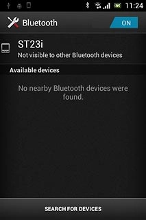 Press your device at the top of the display.Depending on the current setting, Bluetooth visibility is turned on or off.